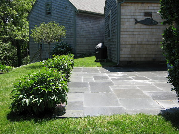 Cape Cod Blue Stone Patio designed and built by Stone Blossom
