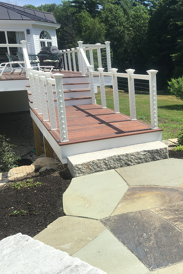 Landscape desing services including a custom deck walkway and patio Landscape design services including a custom deck, walkway and patio