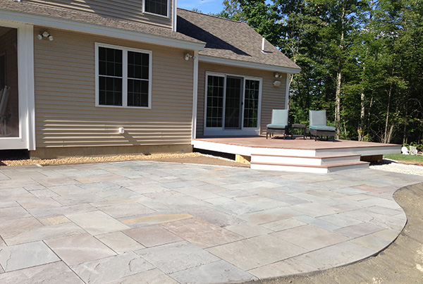 New patio and deck for Bedford NH landscape
